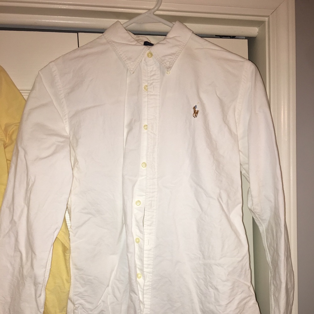 White RL Button Up shirt